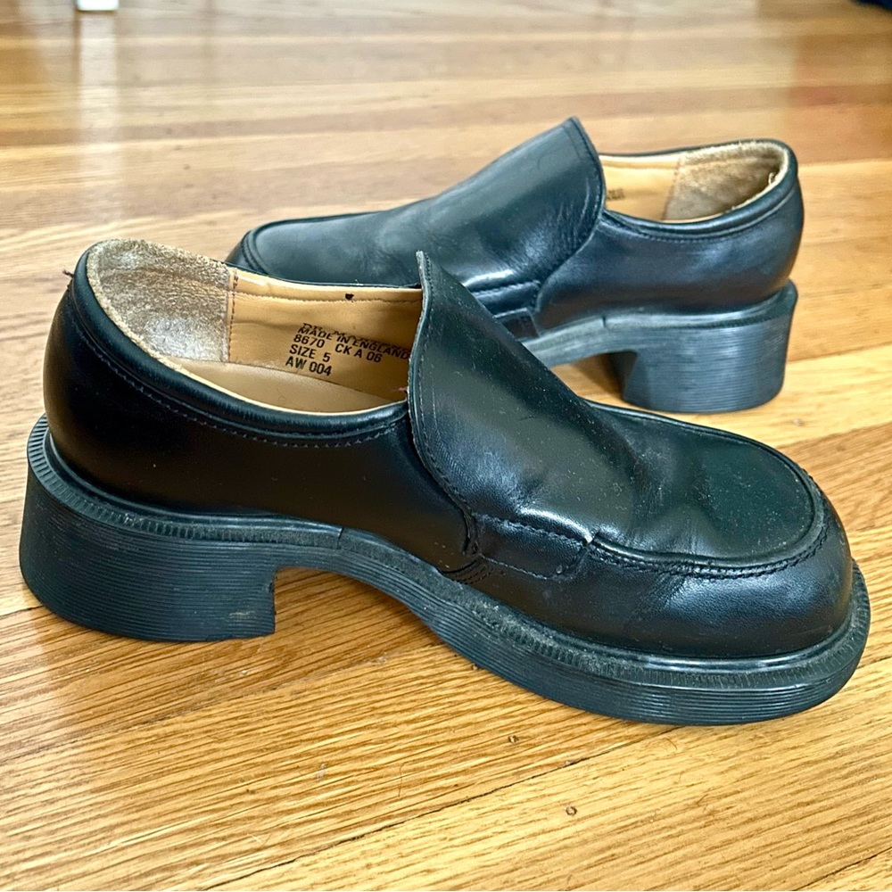 Dr. Martens Vintage Black Leather Platform Shoes 8670